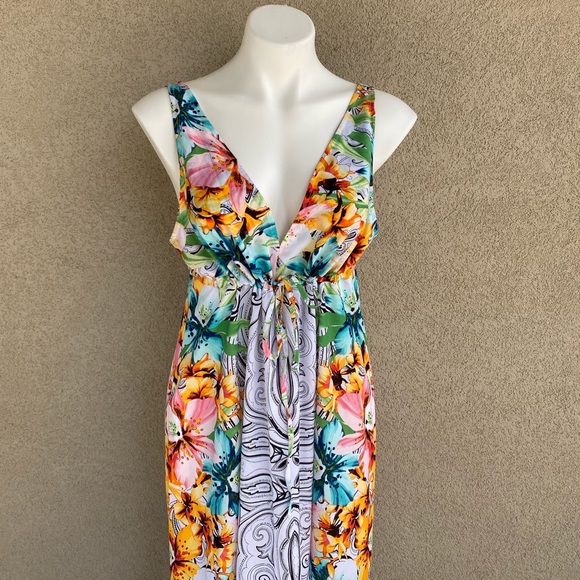 Victoria's Secret Other - Sin Floral Print Long V-Neck Dress Cover-Up Caftan